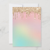 金ゴールドかわいらしグリッターグラディエントキンセアニラ誕生日 招待状 (裏面)