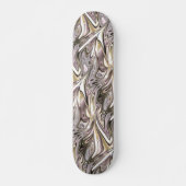金ゴールドかわいらしシルバーピンク波状波紋 スケートボード (正面)