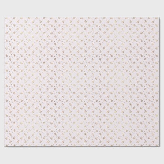 金ゴールドかわいらしスノーフレークスクリームクリスマス ラッピングペーパー (フラット)