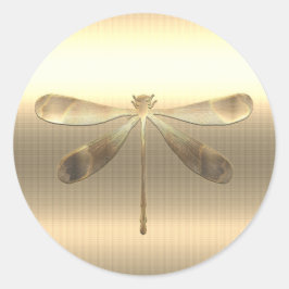 金ゴールドかわいらしトンボ ラウンドシール