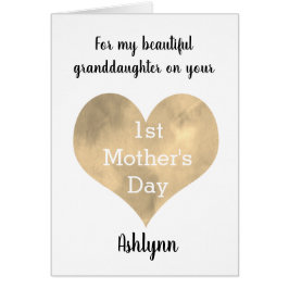 金ゴールドかわいらしハート第1回母の日孫娘