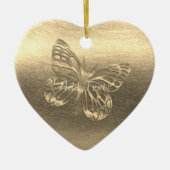 金ゴールドかわいらしバタフライアド文字オーナメント セラミックオーナメント (正面)