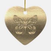 金ゴールドかわいらしバタフライアド文字オーナメント セラミックオーナメント (裏面)