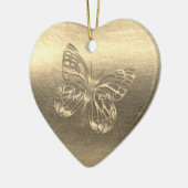 金ゴールドかわいらしバタフライアド文字オーナメント セラミックオーナメント (左)