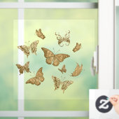 金ゴールドかわいらしバタフライ澄んウィンドウの固定 ウィンドウサイン (ホーム)