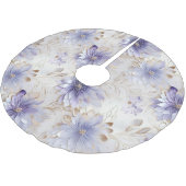 金ゴールドかわいらしパープルパールホワイトフラワーズ ブラッシュドポリエステルツリースカート (アングル)