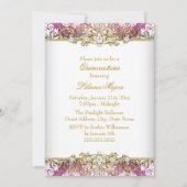 金ゴールドかわいらしピンクヴィンテージグラマーキンセアニェラ 招待状 (裏面)