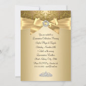 金ゴールドかわいらしボウ&ティアラキンセアニェラ 招待状 (裏面)
