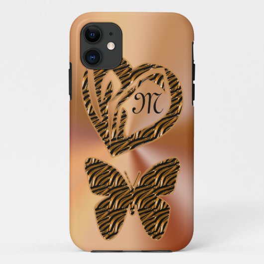 金ゴールドかわいらし蝶とハートiPhone 5s ケース Case-Mate iPhoneケース (裏面)