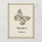 金ゴールドかわいらし蝶サンキューパーティーベビー ポストカード (正面)