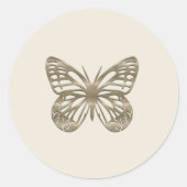 金ゴールドかわいらし蝶 ラウンドシール (正面)