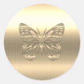 金ゴールドかわいらし蝶 ラウンドシール (正面)
