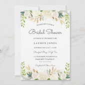 金ゴールドかわいらし赤面フローラブライダルシャワー招待 招待状 (正面)
