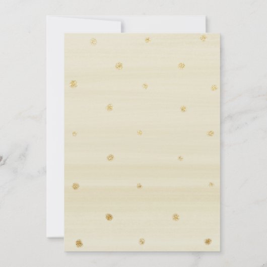 金ゴールドかわいらし赤面フローラブライダルシャワー招待 招待状 (裏面)