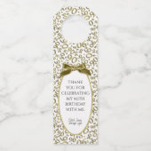 ""金ゴールドか白の第90誕生会ありがとう ボトルネックタグ (正面)