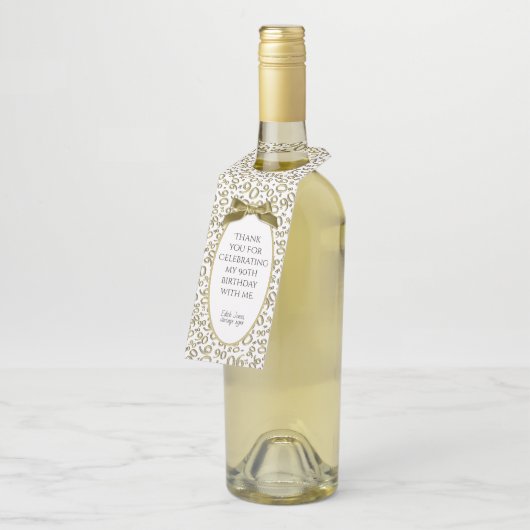 ""金ゴールドか白の第90誕生会ありがとう ボトルネックタグ (アングル)