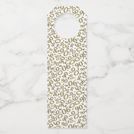 ""金ゴールドか白の第90誕生会ありがとう ボトルネックタグ (裏面)