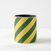 金ゴールドか緑の白いバンドは、傾けられて縞で飾りましたり、曲がりました マグカップ (中央)