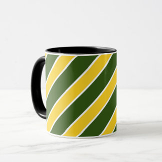 金ゴールドか緑の白いバンドは、傾けられて縞で飾りましたり、曲がりました マグカップ