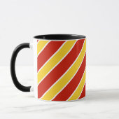 金ゴールドか赤と白バンドは、傾けられて縞で飾りましたり、曲がりました マグカップ (左)