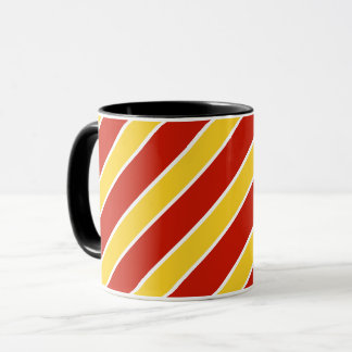 金ゴールドか赤と白バンドは、傾けられて縞で飾りましたり、曲がりました マグカップ