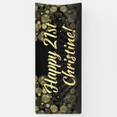 金ゴールドか黒い《写真》ぼけ味の第21誕生会の装飾 横断幕 (縦)