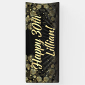 金ゴールドか黒い《写真》ぼけ味の第30誕生会の装飾 横断幕 (縦)