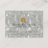 金ゴールドか黒のエレガントな白いケーキの名刺 名刺 (裏面)