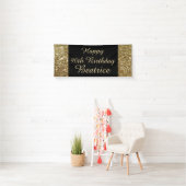 金ゴールドか黒の輝きの第90誕生会の旗 横断幕