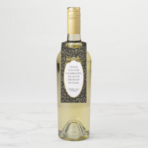 ""金ゴールドかBlack100thの誕生会ありがとう ボトルネックタグ