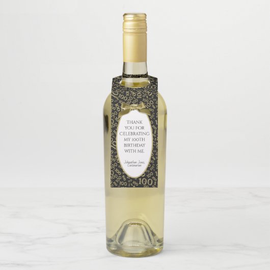 ""金ゴールドかBlack100thの誕生会ありがとう ボトルネックタグ (ボトル)
