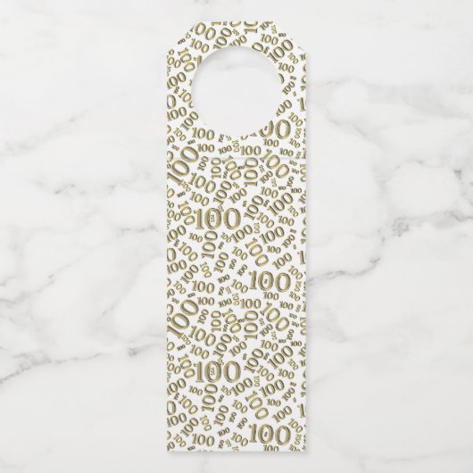 ""金ゴールドかBlack100thの誕生会ありがとう ボトルネックタグ (裏面)