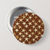 金ゴールドがチョコレートブラウンで輝く 缶バッジ (正面&裏面)