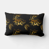 金ゴールドがブラックで輝く ランバークッション (裏面)