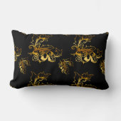 金ゴールドがブラックで輝く ランバークッション (正面)