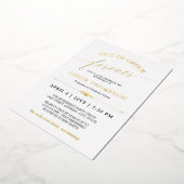 金ゴールドが不在の永遠の退職パーティー 箔招待状 (回転した状態)