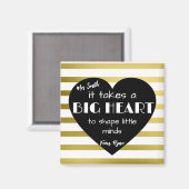 金ゴールドが大きなハート先生を受ける マグネット (正面/裏面)