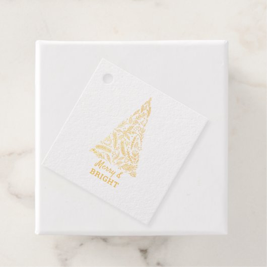 金ゴールドが明るくメリー輝くクリスマスツリー フェイバータグ (箱)