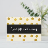 金ゴールドが発見され、贈り物が途中にある サンキューカード (スタンド正面)