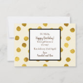 金ゴールドが発見され、贈り物が途中にある サンキューカード (裏面)