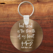 金ゴールドが神の詩篇の聖句 キーホルダー (正面)