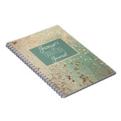 金ゴールドが聖人への感謝の気持ちを表すパーソナライズされた ノートブック (右側)