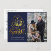 金ゴールドが輝くカスタム写真 シーズンポストカード (正面/裏面)