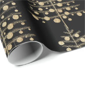 金ゴールドが重いクリスマスツリーとオーナメント ラッピングペーパー (ロールコーナー)