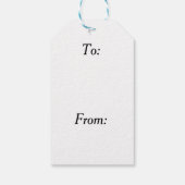 金ゴールドが鹿を赤く舞パターン(の模様が)あるう ギフトタグ (裏面)