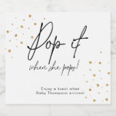 金ゴールドが黒エレガントいポップ・アートの点をポップ スパークリングワインラベル (シングルラベル)