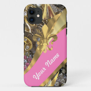 金ゴールドきらきら光るなfleur de lys iPhone 11 ケース