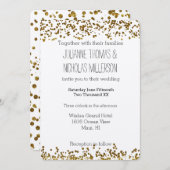 金ゴールドきらきら光るグリッターコンフェッ結婚ト 招待状 (正面/裏面)