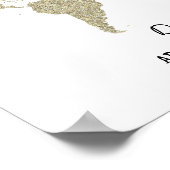 金ゴールドきらきら光るグリッター世界地図抽象芸術アートポスター ポスター (角)