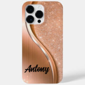 金ゴールドきらきら光るグリッター書名大文字 Case-Mate iPhoneケース (裏面)